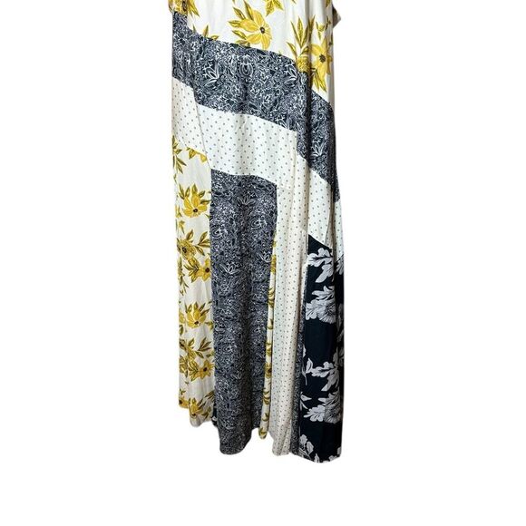 Banana republic women’s xl assymetrical hem maxi dress patchwork mixed media - Picture 4 of 8
